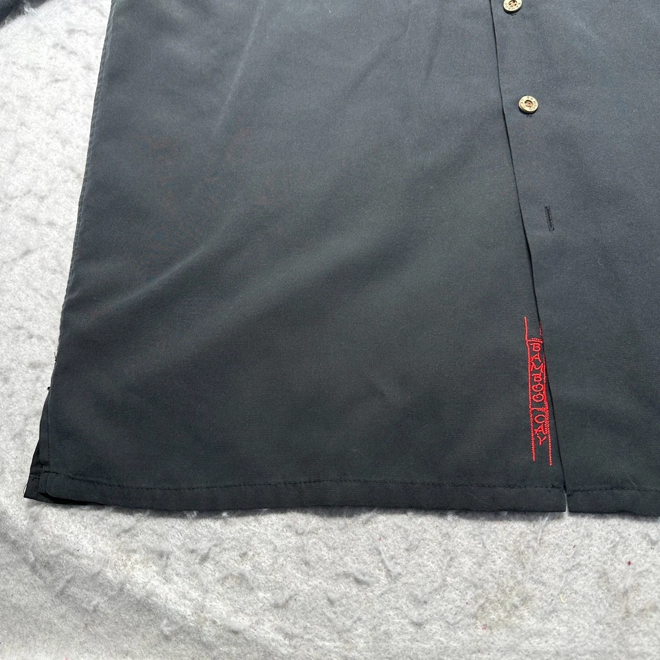 Camisa Hawaiana Bamboo Cay Rosa Palmingo Negra Manga Corta Modal Para Hombre Talla Grande Foto 2 de 4