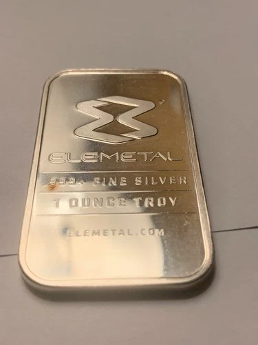 1 oz .999 Silver Elemetal Mint  Vintage Logo 47 Ag Proof Like Art Bar