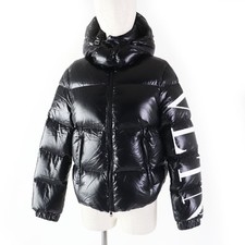 Excellent Condition Valentino UB3CN01P5LE VLTN Logo Hooded Down Jacket Black 36