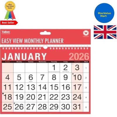 2026 spiralgebundener Wandkalender mit Vorausplaner 2027 - elegant & funktional