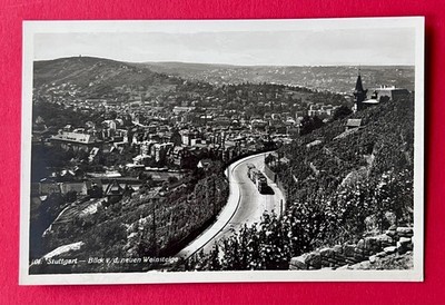 Foto AK STUTTGART um 1930 Blick von der neuen Weinsteige auf die Stadt  ( 165642