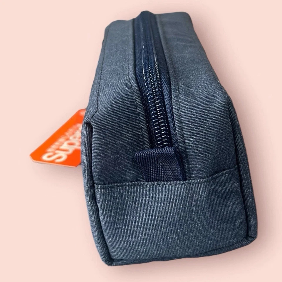 Superdry Moto Montana Estuche para Lápices (Azul Marino Oscuro / Naranja) ~~ Nuevo Con Etiquetas Foto 2 de 4