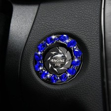 Bling Crystal Car Push Start Button Cover, Shiny Rhinestone Auto Engine Start St