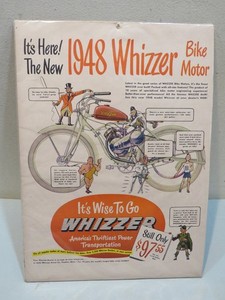 Vintage 1948 Whizzer Bike Motor Advertisment