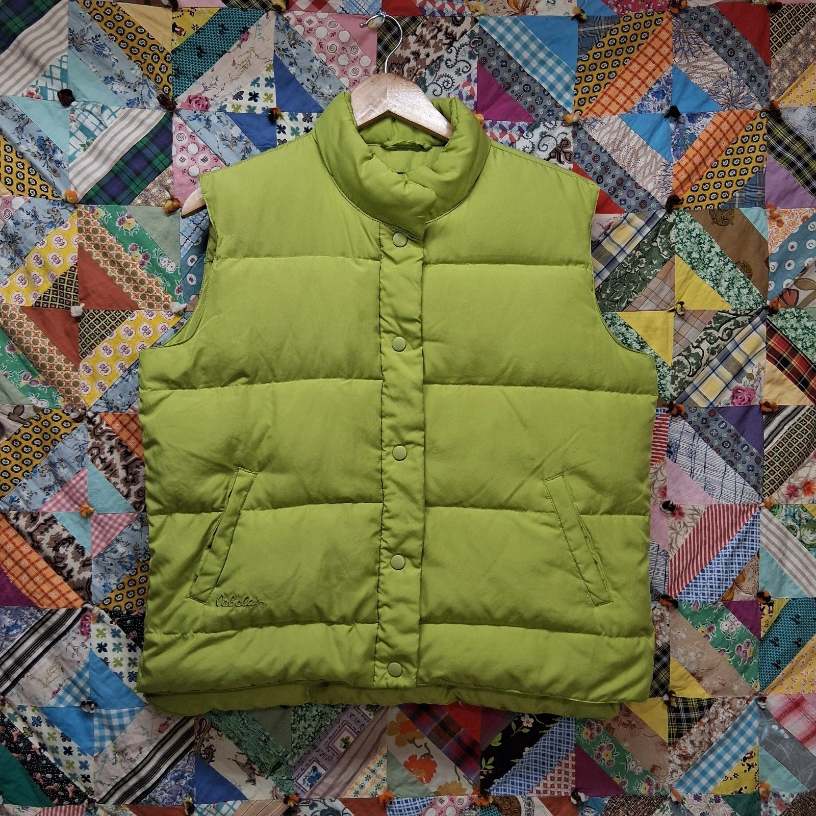 Cabelas Premier Northern Goose Down Puffer Vest Green Size Medium