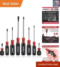 8-Piece Magnetic Screwdriver Kit with Stubby Design - Ergonomic Comfort Grip