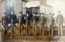 Ft Flagler WA Dress Uniform Troops Wagon 1914 RPPC Photo Postcard COPY