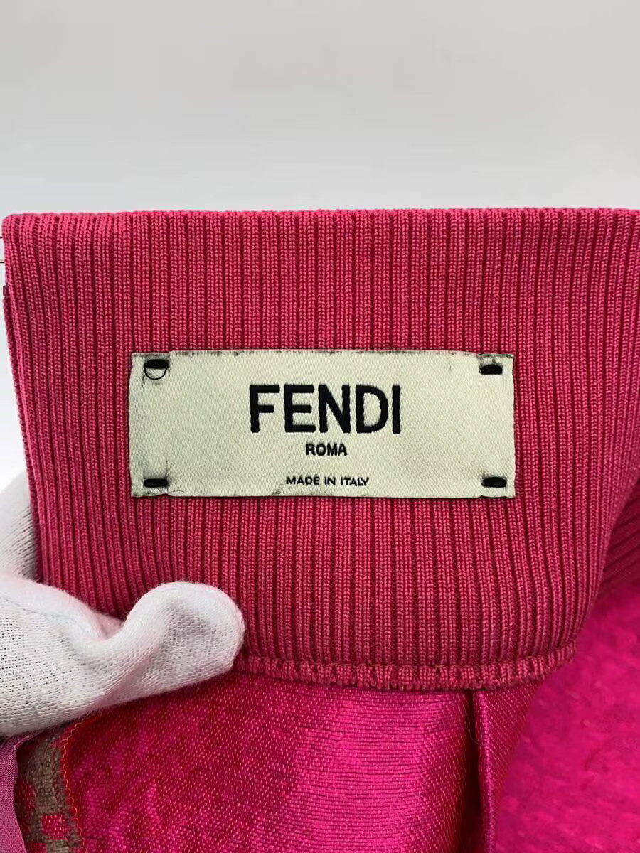 FENDI Silk-Blend Skirt, Size 38, Polyester, Pink, Houndstooth, FQ6688 thumbnail 4