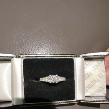 Princess Cut Diamond Engagement Ring Platinum Hallmarked Size N 1/2 Accents