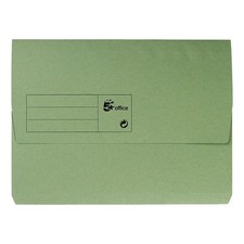 5 Star Document Wallet Half Flap 285gsm Recycled Capacity 32mmA4 Green (Pack 50)