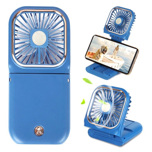 Mini Portable Hand Fan, Foldable USB Rechargeable 3000mAh 3 Speeds Cooling Ne...