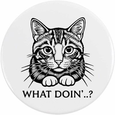 Button Pin Anstecker ''Neugierige Katze'' (BB062827)