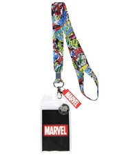 Marvel Comic Book Graphic Lanyard ID Badge Holder and 2" Rubber Charm