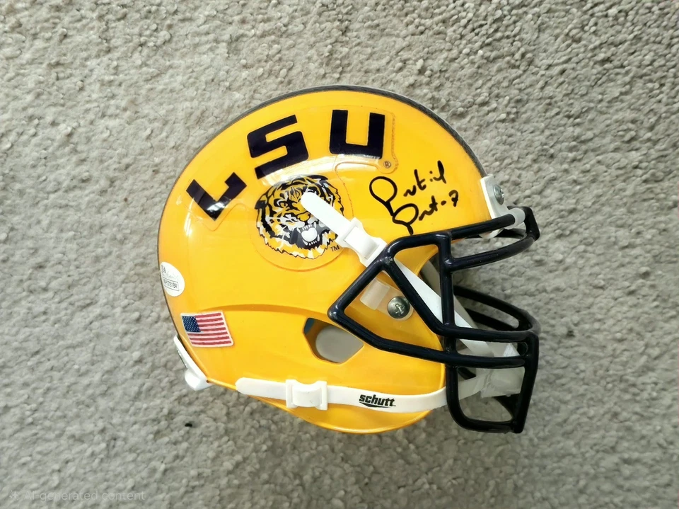 🔥 Patrick Peterson Signed LSU Tigers Mini Helmet w/JSA COA & Display Case! WOW! - Image 2 of 4