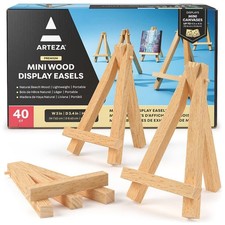 5 Inch Mini Display Wood Easel Pack Of 40 Art Supplies For Displaying Small Canv