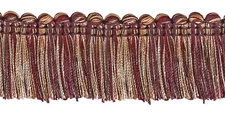 DÉCOPRO 1 1/2" Brush Fringe Trim, Color# 4466 - Cranberry Red [Sold By The Yard]