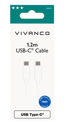 VIVANCO USB-C auf USB-C Kabel 1,20m, weiß (63537) #1907470