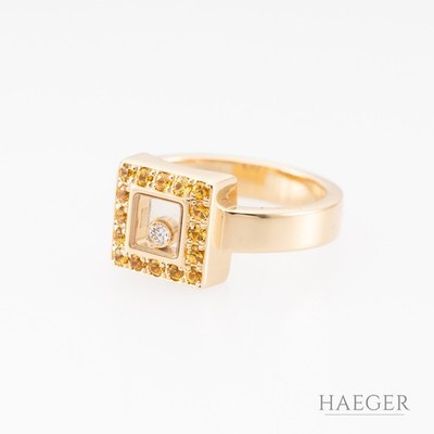 Chopard Happy Diamonds Ring mit Saphiren | Gr. 55 | 750/- Gelbgold