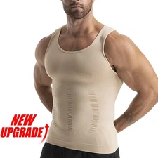 Men Slimming Vest Shapewear Compression Shirt Sleeveless Abs Abdomen Tank Tops