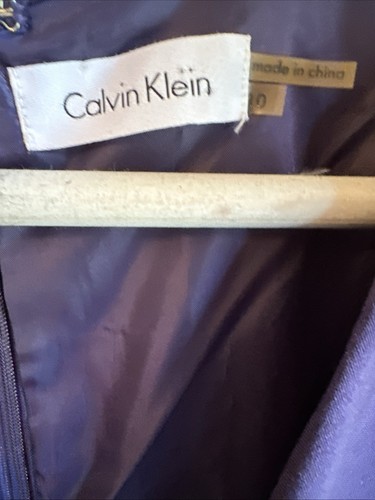 Vestido vaina mujer Calvin Klein morado manga gorra talla 10 (NUEVO) con cinturón. - Imagen 2 de 6