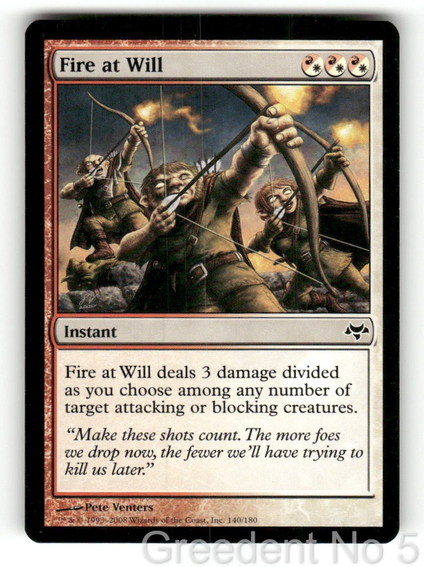 Fire at Will 140 Common Eventide Magic: The Gathering Lightly Played