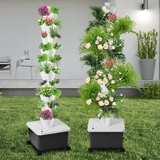 Vertical Hydroponic Garden Tower System Indoor Outdoor Home Grow Kit 10 Layer 50