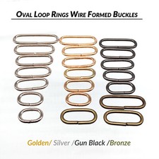 Metal Oval Loop Rings Wire Formed Buckles for Webbing Strap Tape Bag Multi Color