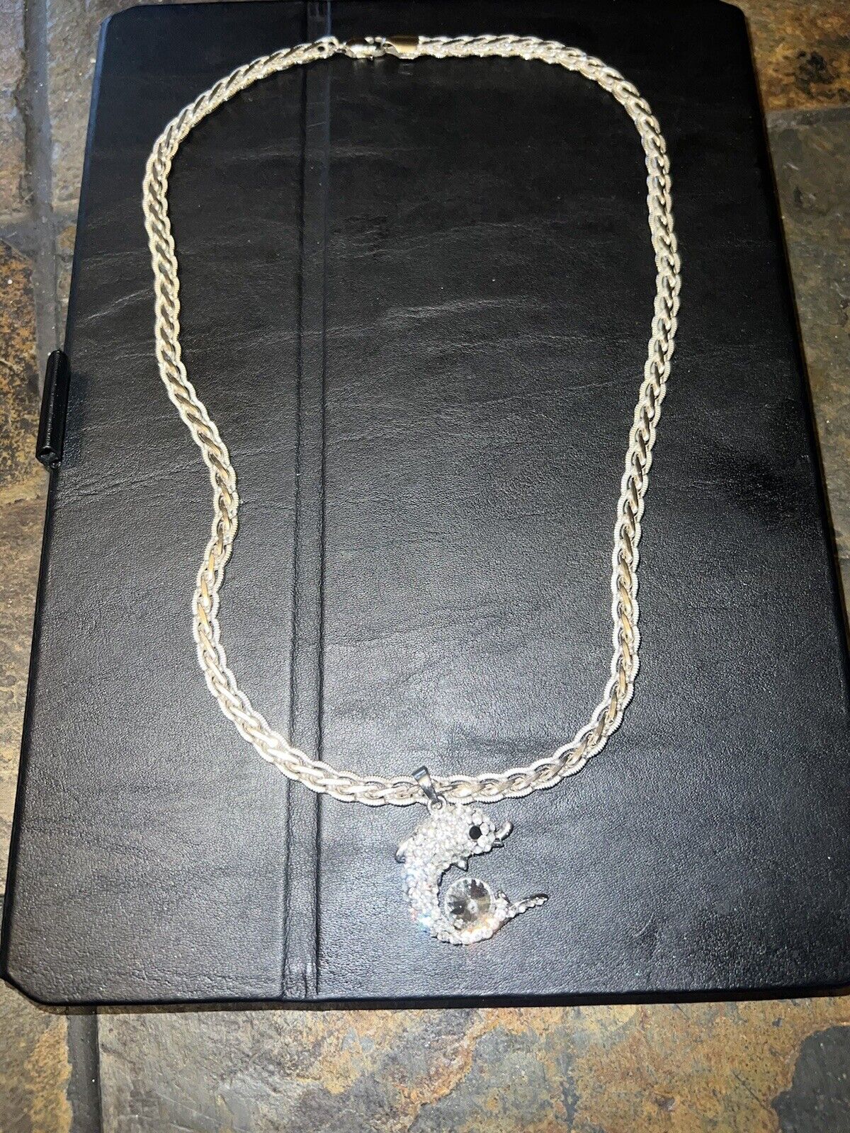 Sterling Silver 20” Necklace With Dolphin Pendant - image 2
