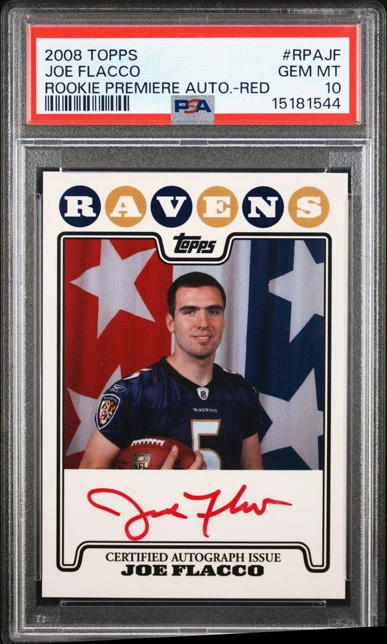 Joe Flacco Topps Rookie Premiere Autograph #RPAJF Red