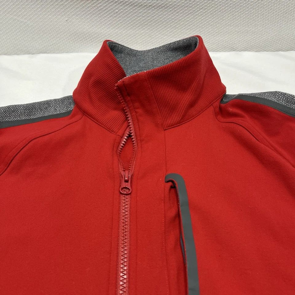 Casaco básico Lululemon masculino M/L vermelho cinza zíper completo atlético pista - Leia - Imagem 2 de 4