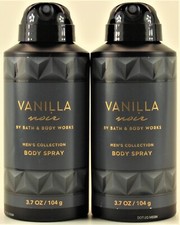 QTY 2 - Bath Body Works VANILLA NOIR Deodorizing Body Spray for Men 3.7OZ
