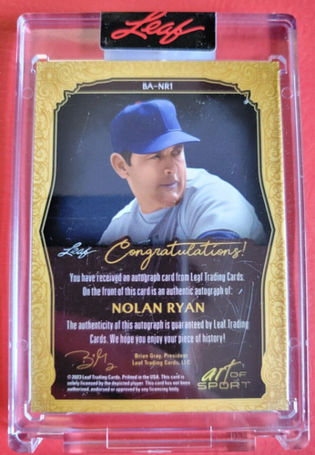 TARJETA AUTOMÁTICA DE AUTÓGRAFO NOLAN RYAN #d3/3 CERTIFICADA AUTÉNTICA HOJA 2023 ARTE DEL DEPORTE - Imagen 2 de 3