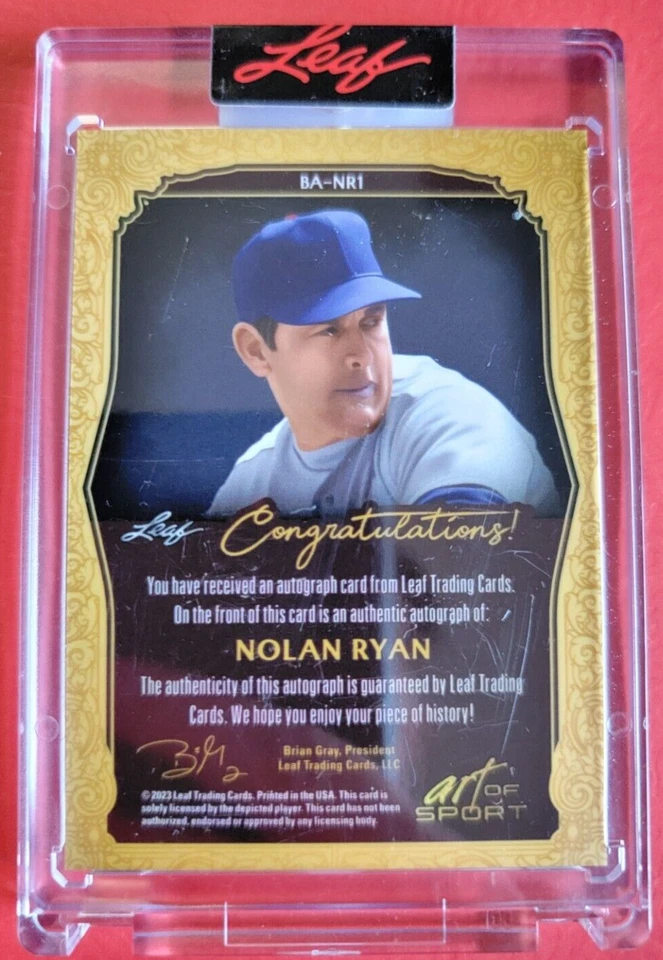 NOLAN RYAN AUTOGRAPH AUTO CARD #d3/3 CERTIFIED AUTHENTIC 2023 LEAF ART OF SPORT - Image 2 of 3