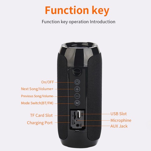 Portable Bluetooth Speaker Outdoor Subwoofer Support Support TF Card FM Radio - Picture 7 of 15