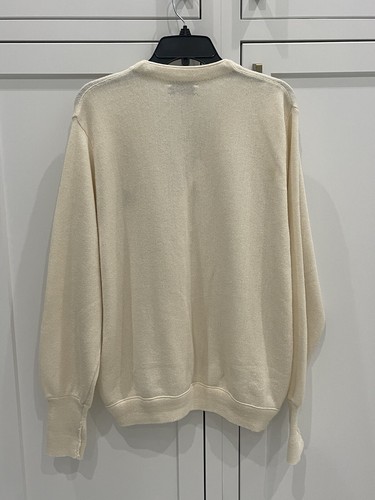 Vintage IZOD Men's Large Cream Cardigan Sweater Golf Grandpa Vtg Button Cream - Picture 5 of 8