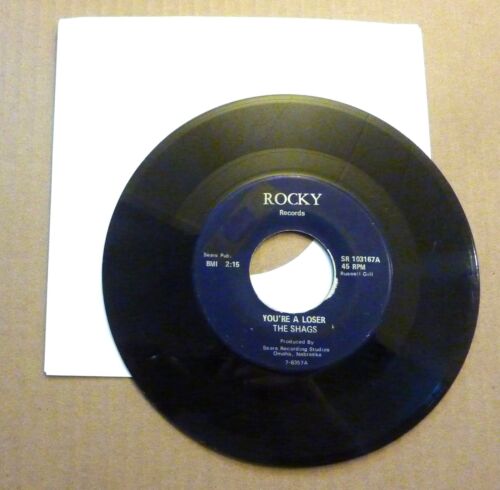 7" 45 RPM EP RECORD by THE SHAGS "CRYING" (1967) ROCK, GARAGE / ROCKY RECORDS - Picture 2 of 2
