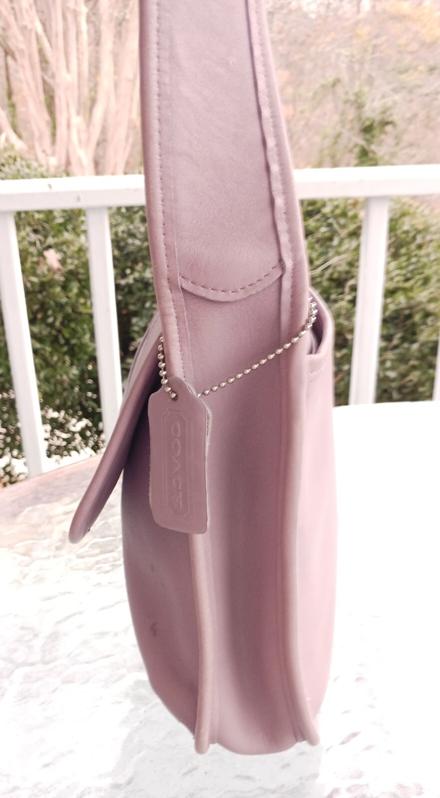 Coach 9034 RARE Vintage 1990's Lavender Purple Ergo Flap Leather Shoulder Bag image 6
