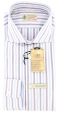 Luigi Borrelli Purple Striped Shirt - Extra Slim - GB8311 