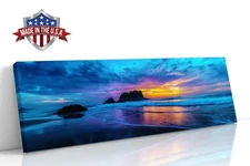 Reflections Before Dusk Canvas Print for Home Decor, Beach Wall Decor Art Poster