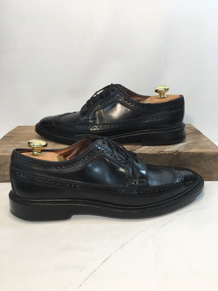 Allen Edmonds 9D Black Shell Cordovan MacNeil Long Wing Wingtip