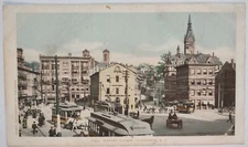 Vintage Postcard Market Square Providence Rhode Island Detroit Publishing
