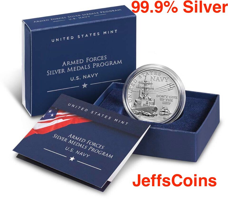 2023 P U.S. Navy Silver Medal .999 Pure 1 oz. SNV1 Armed Forces