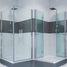 IMPTS Falttür Duschkabine Schwingtür Eckeinstieg Duschabtrennung Komplett Dusche