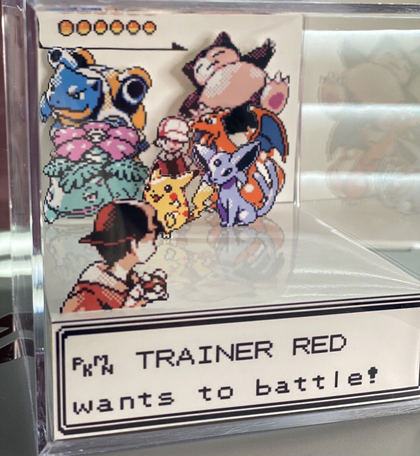 Pokemon Trainer Red Encounter Handmade Diorama - Gameboy Gaming Cube-Fanart