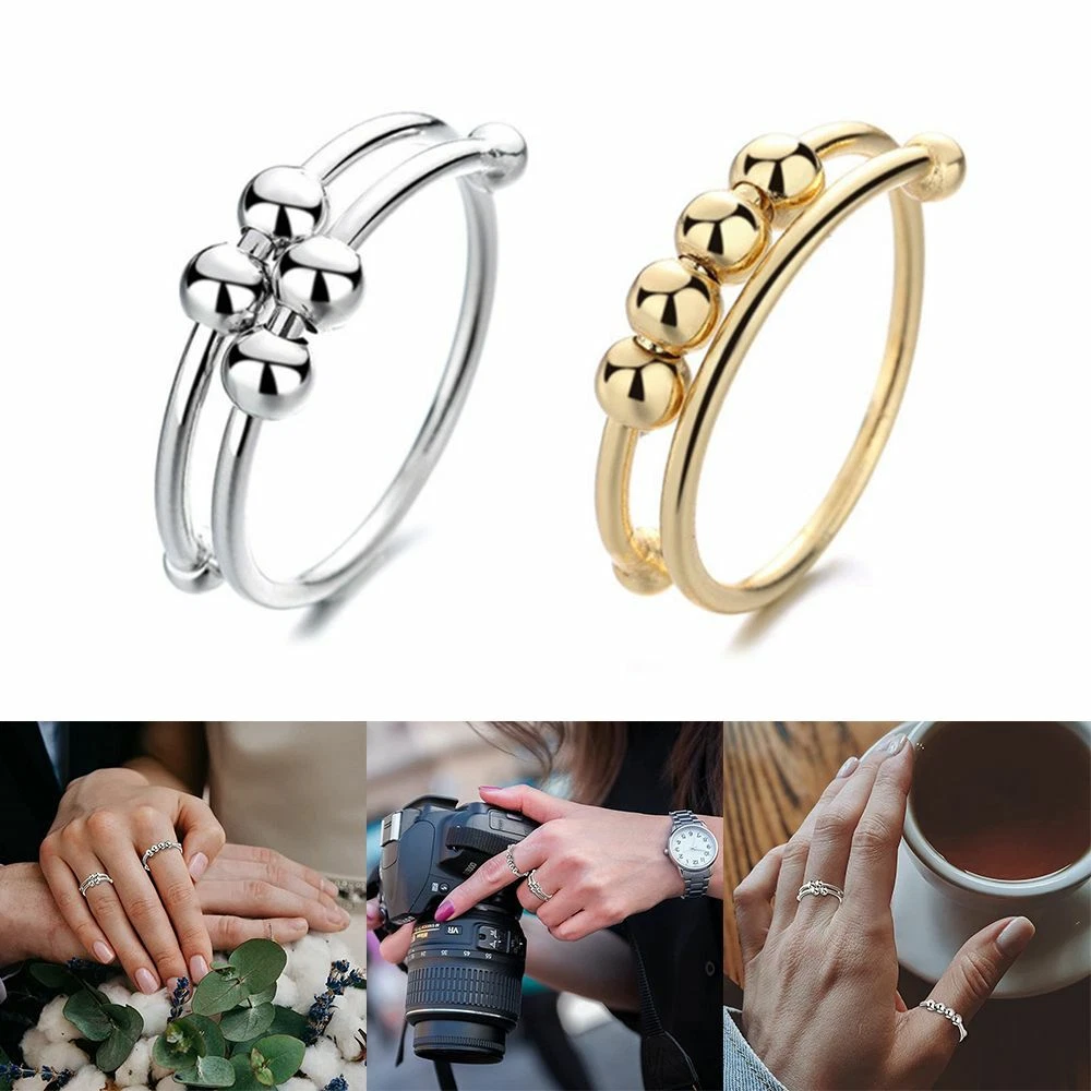 Beaded anxiety deals ring