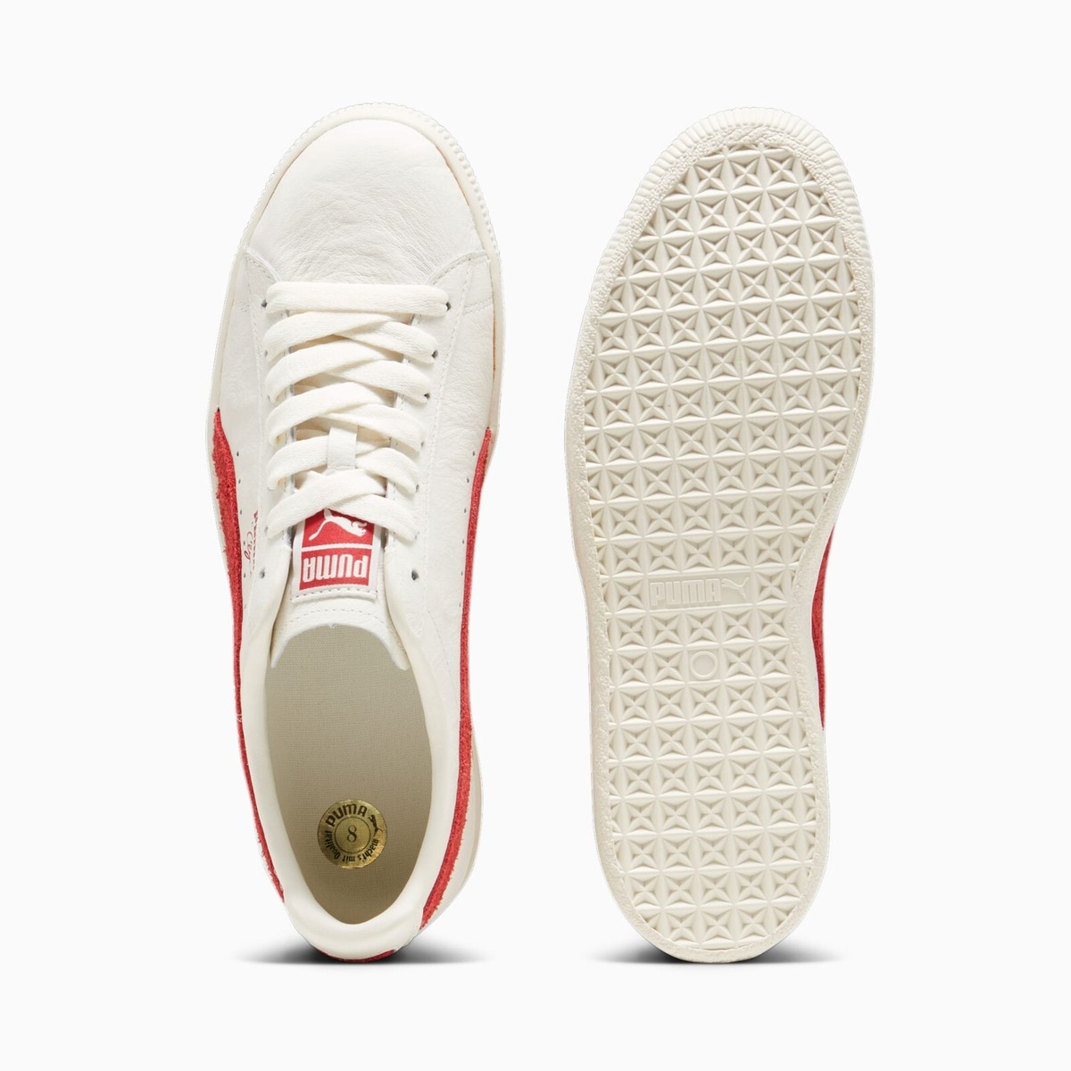 Puma Clyde Neverworn III Sneakers Shoe Warm White/Club Red
