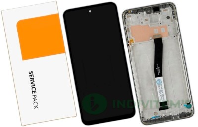 Für Xiaomi Redmi Note 9 Pro Display Bildschirm LCD Service Pack Rahmen Orig Grau