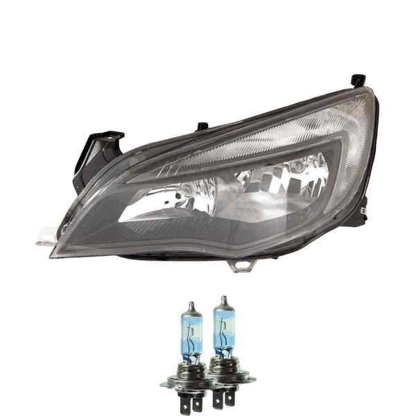 Halogen Scheinwerfer Rechts H7/ H7 Schwarz FüR Opel Astra J Caravan Inkl. Lampen-image
