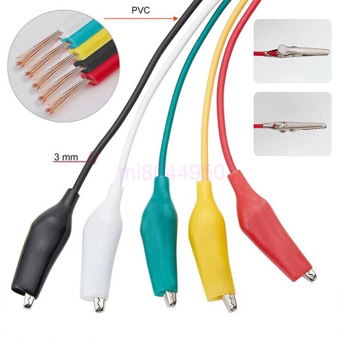 20PCS Electrical Alligator Clips Test lead Jumper Wire Crocodile Cable Wire OZ - Picture 7 of 11
