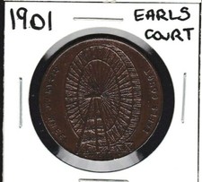 Medaglia/Gettone RUOTA DI FERRO 1901 British Giant Earls Court ottime condizioni 